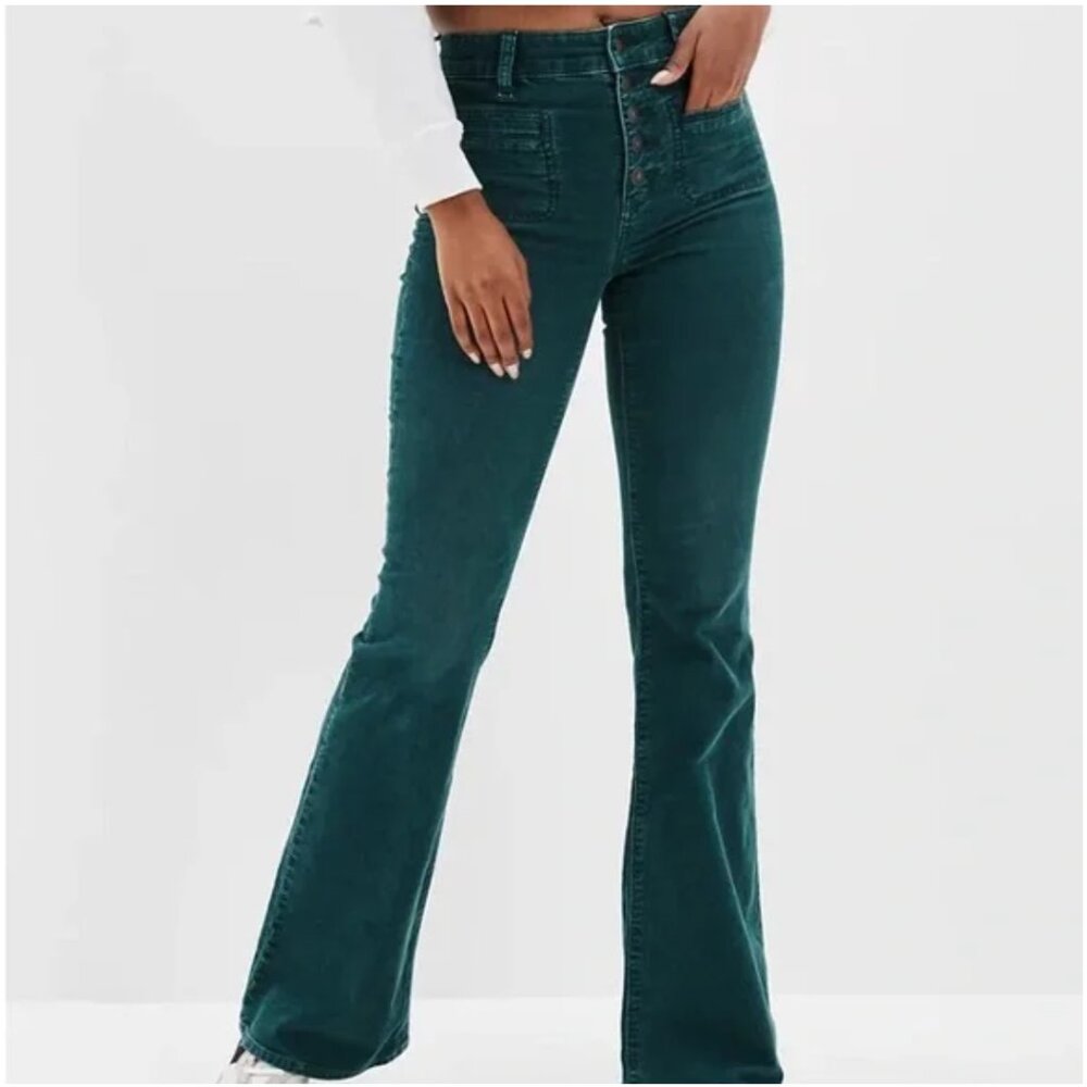 American Eagle Outfitters Dark Teal Flare Jeans